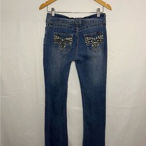 Y2K Angels Blue Boot Cut Jeans with Embellished Pockets